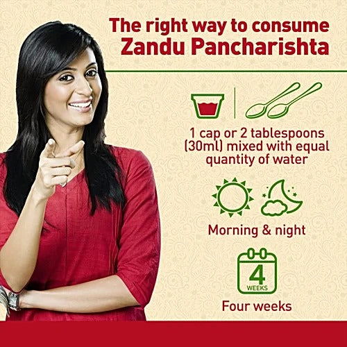 Zandu Pancharishta Ayurvedic Tonic - For Digestion, Acidity, Constipation & Gas Relief, 450 ml