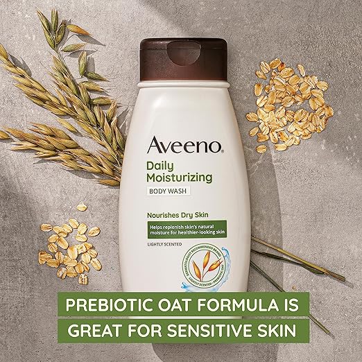 Aveeno Daily Moisturizing Body Wash for Dry, Sensitive Skin, 12 fl. oz