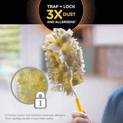Swiffer Heavy Duty Dusters Refill, Dust Lock Fiber, Yellow, 6/Box