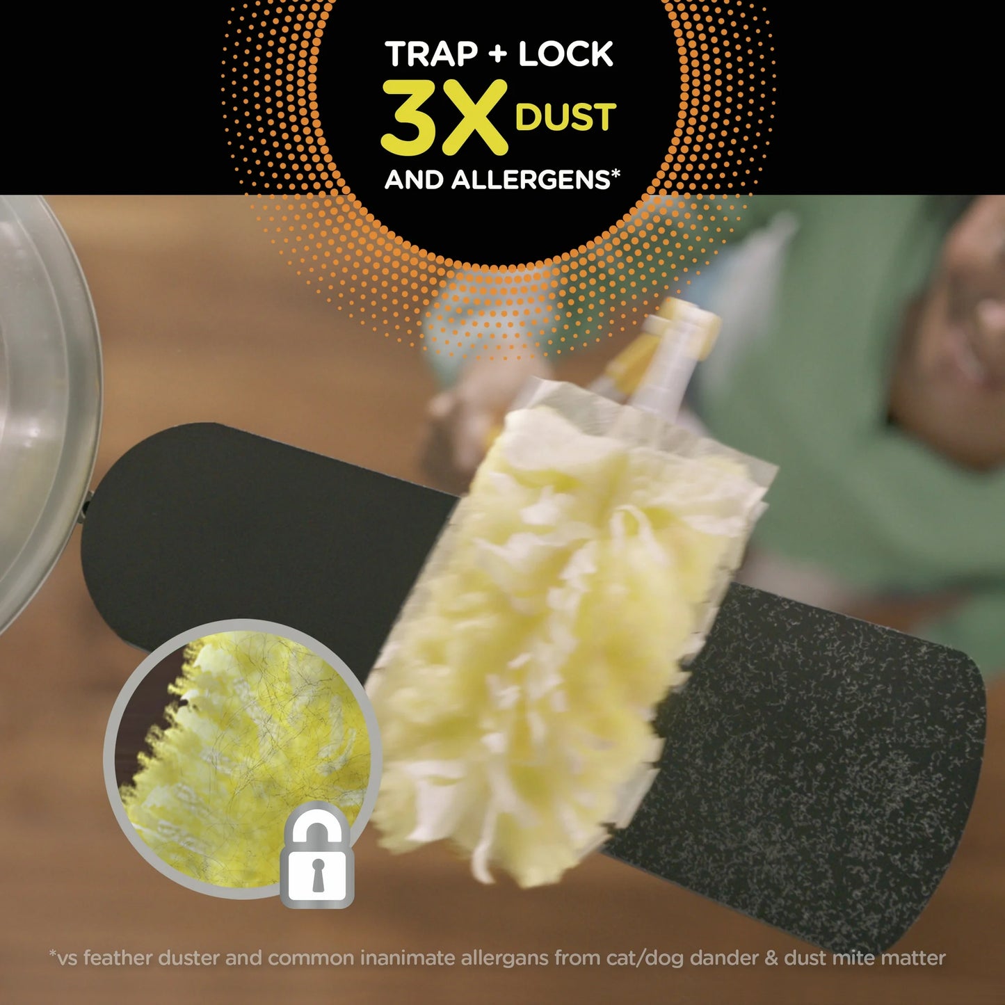 Swiffer Heavy Duty Dusters Refill, Dust Lock Fiber, Yellow, 6/Box