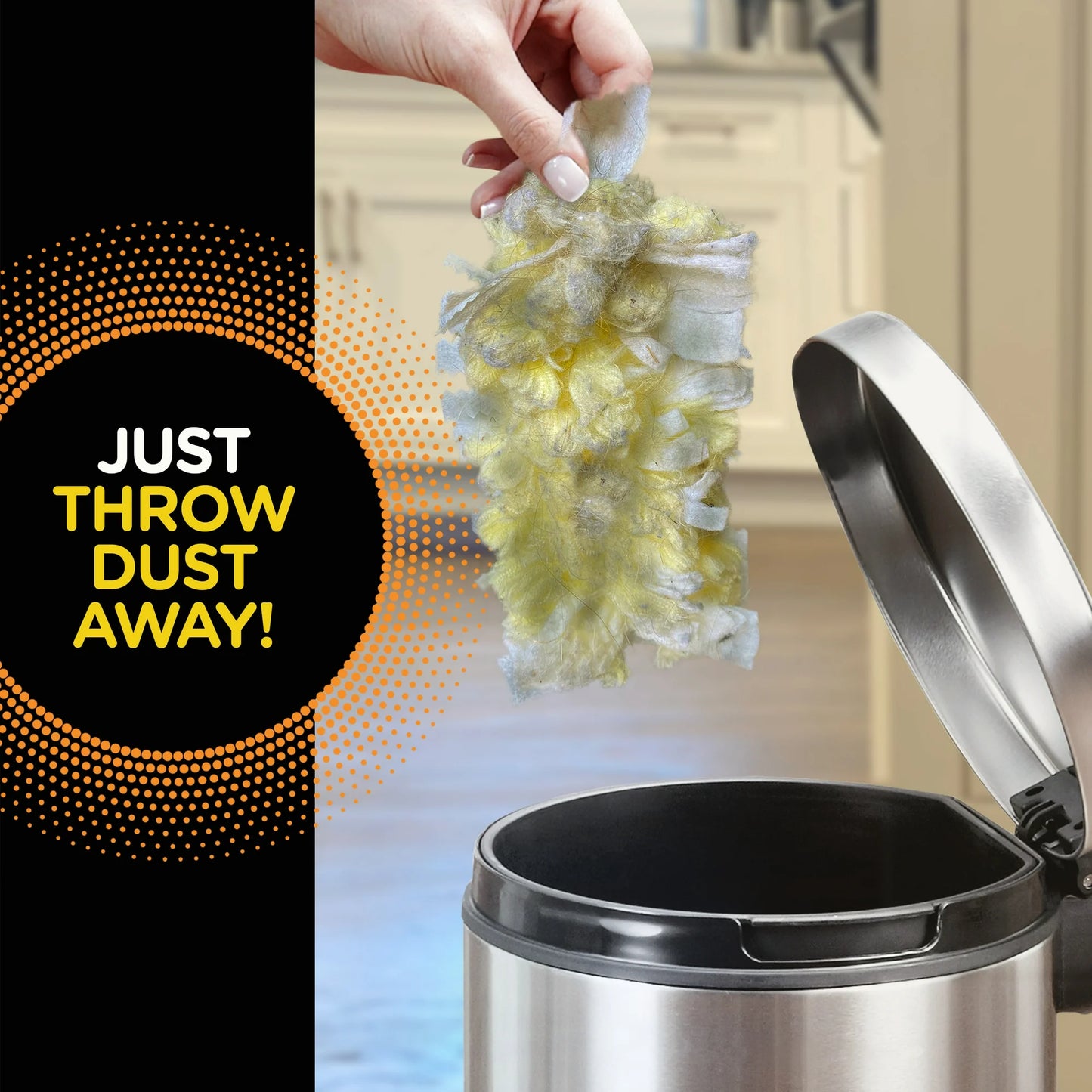 Swiffer Heavy Duty Dusters Refill, Dust Lock Fiber, Yellow, 6/Box