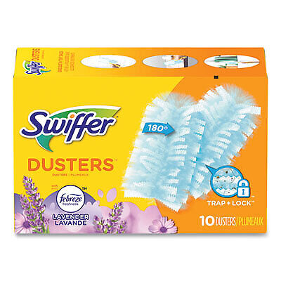 Swiffer Refill Dusters, DustLock Fiber, Light Blue, Lavender Vanilla Scent,10/Box