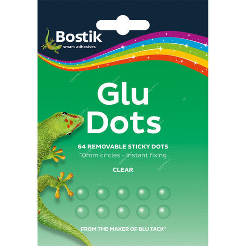 Bostik Removable Glu Dots, Transparent, 64 Dots/Pack