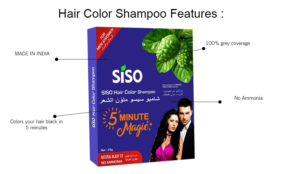Siso 5 Minute Magic Hair Color 25g Natural Black