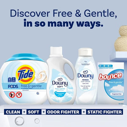 Downy Free & Gentle HE Compatible Ultra Liquid Fabric Softener, 66 FL OZ