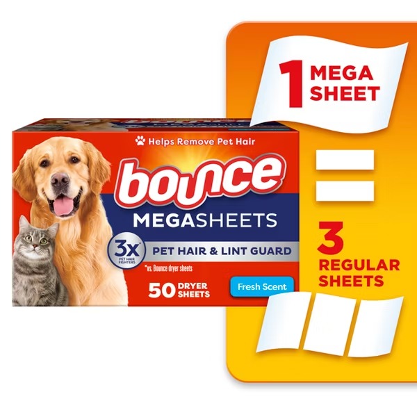 Bounce Pet Mega Dryer Sheet - 50ct