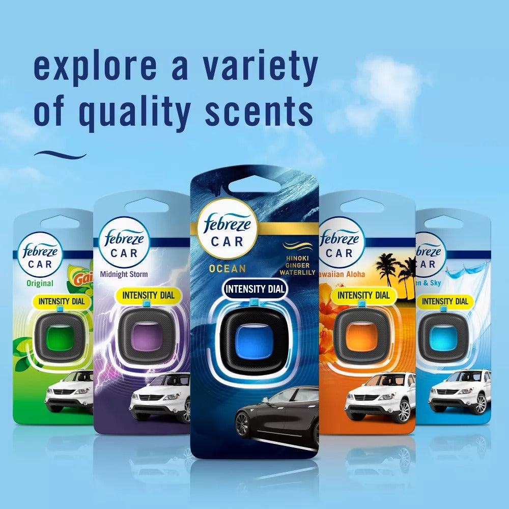 Febreze Car Air Freshener Vent Clip - Ocean Scent - 0.14 fl oz/2pk