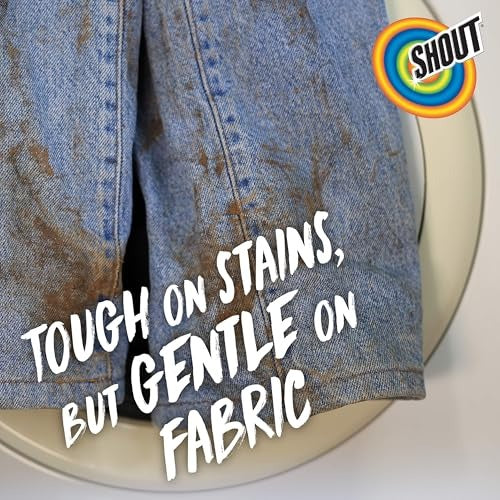 Shout Active Enzyme Laundry Stain Remover Spray, Triple-Acting Formula Clings, Penetrates, and Lifts 100+ Types of Everyday Stains - Prewash Spray 22oz