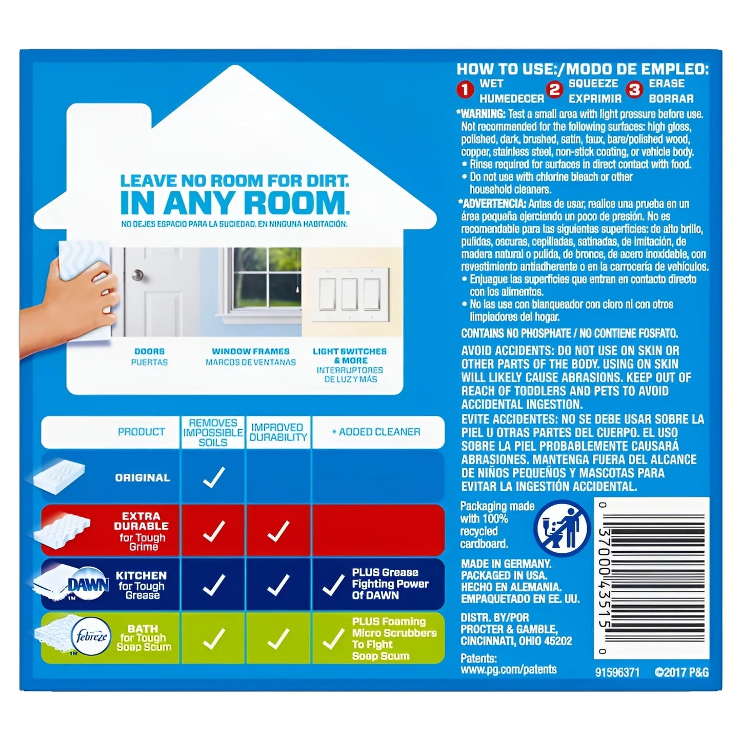 Mr. Clean Magic Eraser Original, Cleaning Pads with Durafoam, 2 Ct