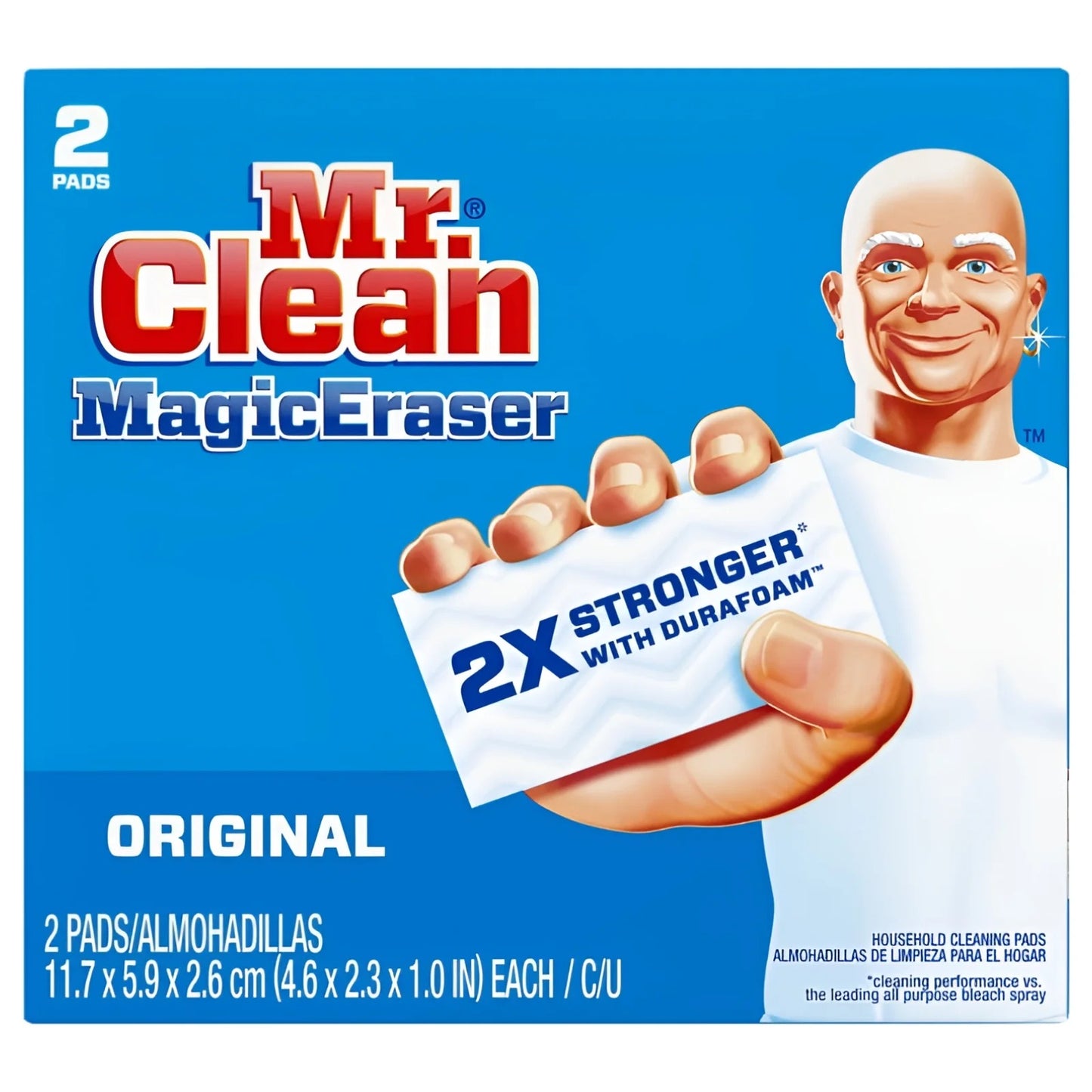 Mr. Clean Magic Eraser Original, Cleaning Pads with Durafoam, 2 Ct
