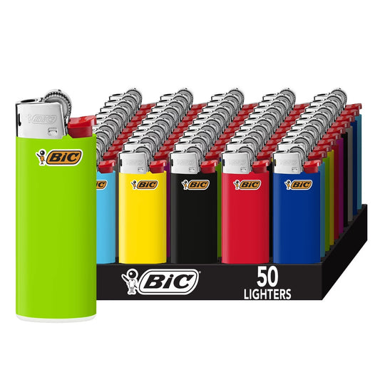 BIC Mini Pocket Lighter, Assorted Colors, 50-Count Tray