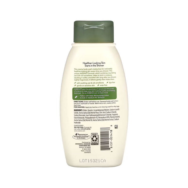 Aveeno Daily Moisturizing Body Wash for Dry, Sensitive Skin, 12 fl. oz