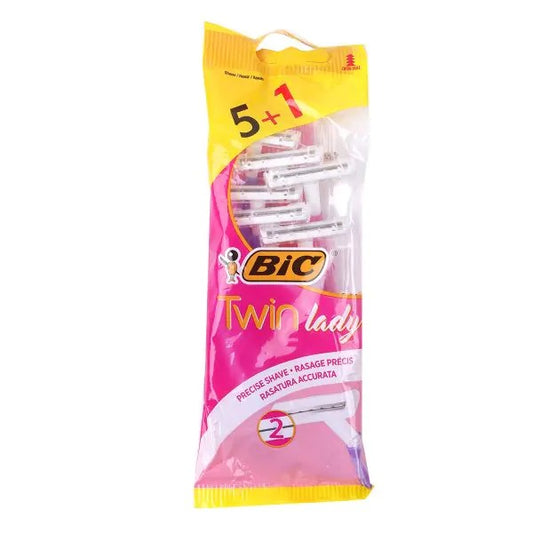 Bic Twin Lady Sensitive Disposable Shaving Razors For Women, 6 Pack