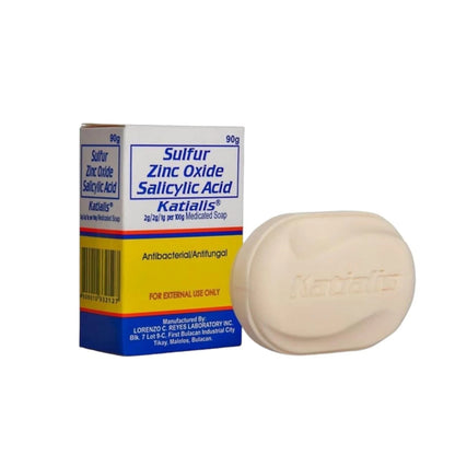 Katialis Soap Sulfur Zinc Oxide Salicylic Acid Anti Fungal Anti Bacterial Soap 90gm