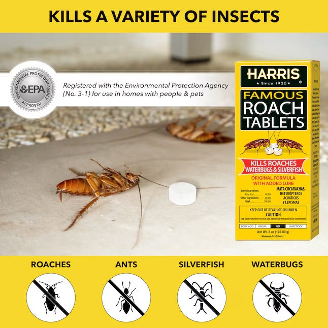 Harris Famous Roach Killing Deet Free Indoor Tablets 6 Ounce(s)