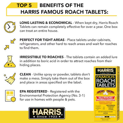 Harris Famous Roach Killing Deet Free Indoor Tablets 6 Ounce(s)