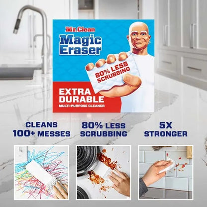 Mr. Clean Magic Eraser Sponge, All Purpose Cleaner, Extra Durable, 4 Pads
