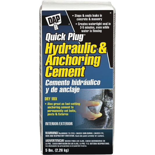 DAP Quick Plug Hydraulic & Anchoring Cement, Grey 5 lb (2.26 kg)
