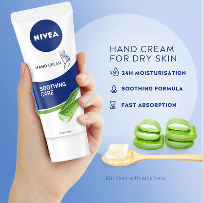 Nivea Hand Cream, Soothing Care Aloe Vera, 75ml