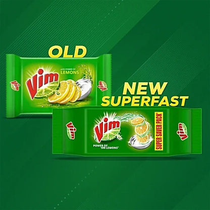 Vim New Superfast Vim Dishwash Bar, 200 g (Pack of 4)