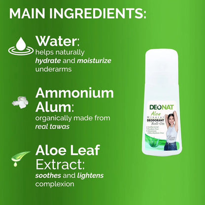 Deonat Aloe Mineral Deodorant Roll On 65ml