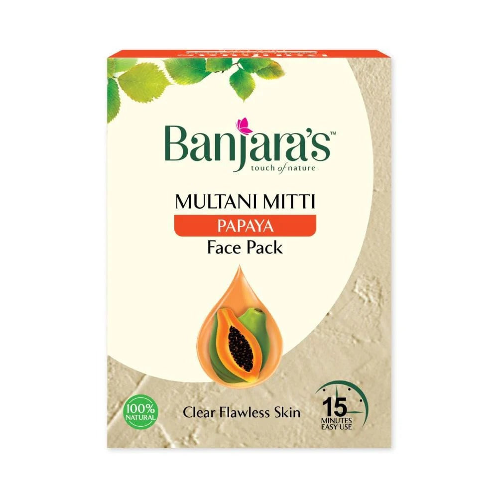 Banjara's Multani Mitti + Papaya Face Pack Powder - 100g