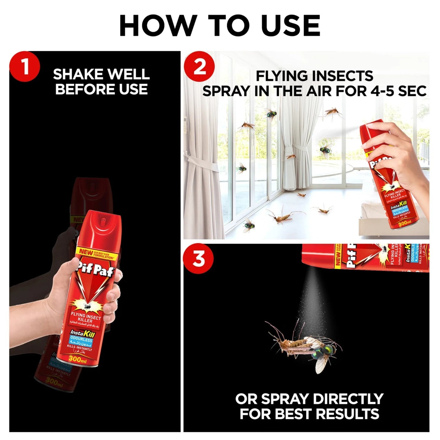 Pif Paf Odourless Mosquito & Fly Killer 300 ml