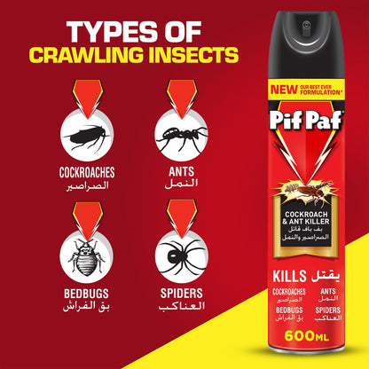Pif Paf Power Guard Crawling Insect Killer Spray 600 ml