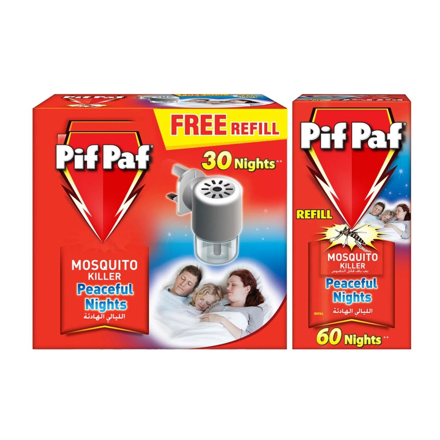 Pif Paf Mosquito Killer Liquid Electric Device Kit 60 Nights + 30 Nights Refill