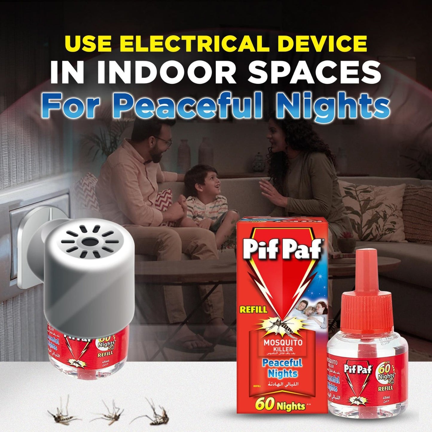 Pif Paf Mosquito Killer Liquid Electric Device Kit 60 Nights Refill 45 ml
