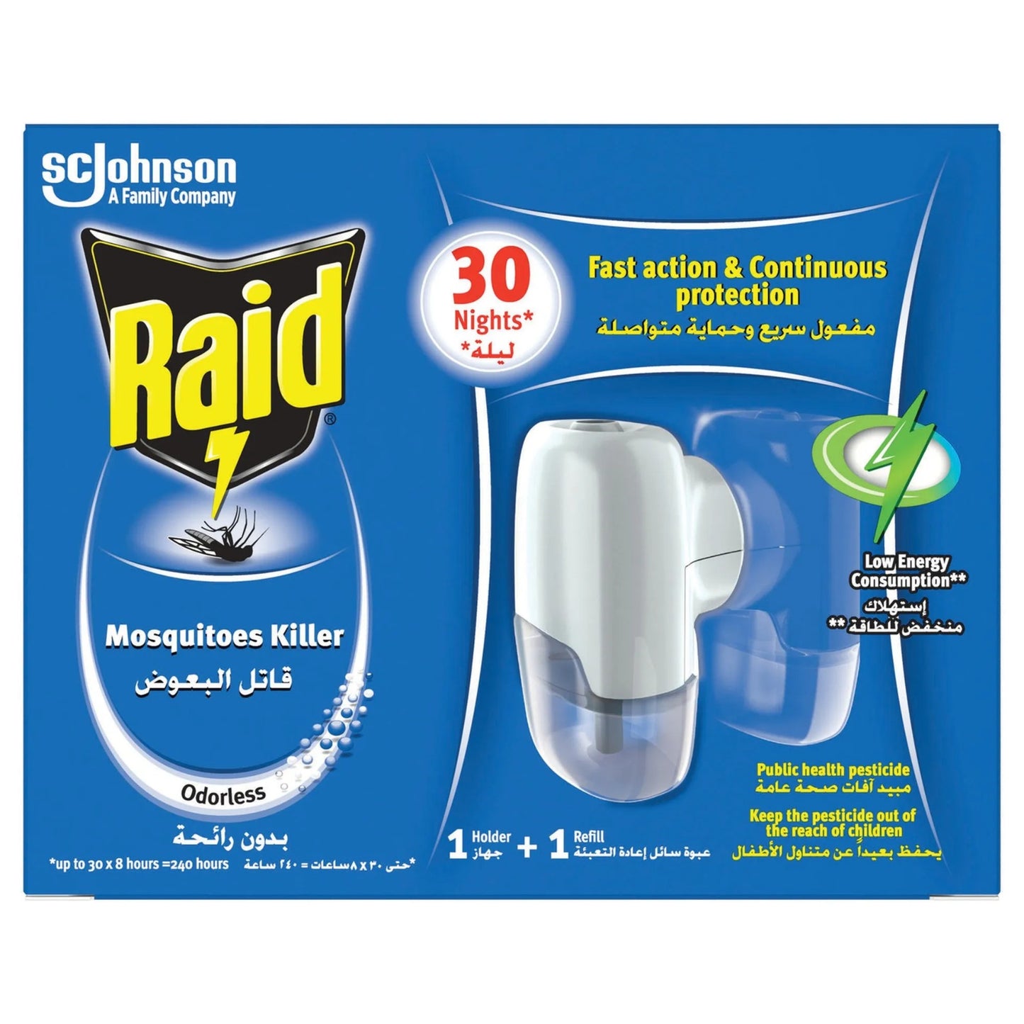 Raid Electric Mosquito Diffuser with Refill 30 Nights
