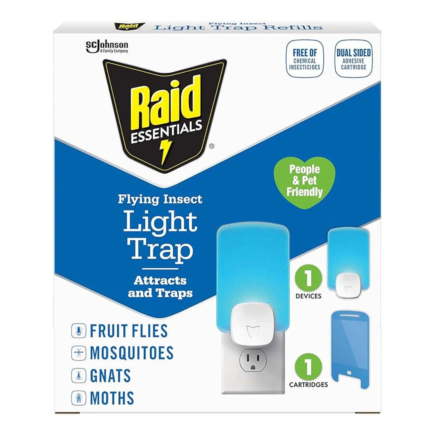 Raid Flying Insect Light Trap 1 Device + 1 Cartridges