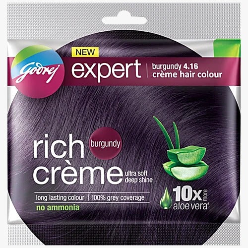Godrej Expert Rich Creme Hair Colour - Single Use, 20 g + 20 ml Shade 4.16 Burgundy