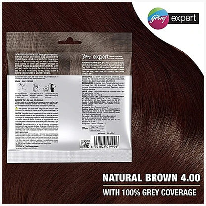Godrej Expert Rich Creme Hair Colour, 20 g + 20 ml 4 Natural Brown
