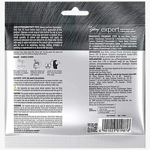 Godrej Expert Rich Creme Hair Colour, 1 pc Shade 1 Natural Black