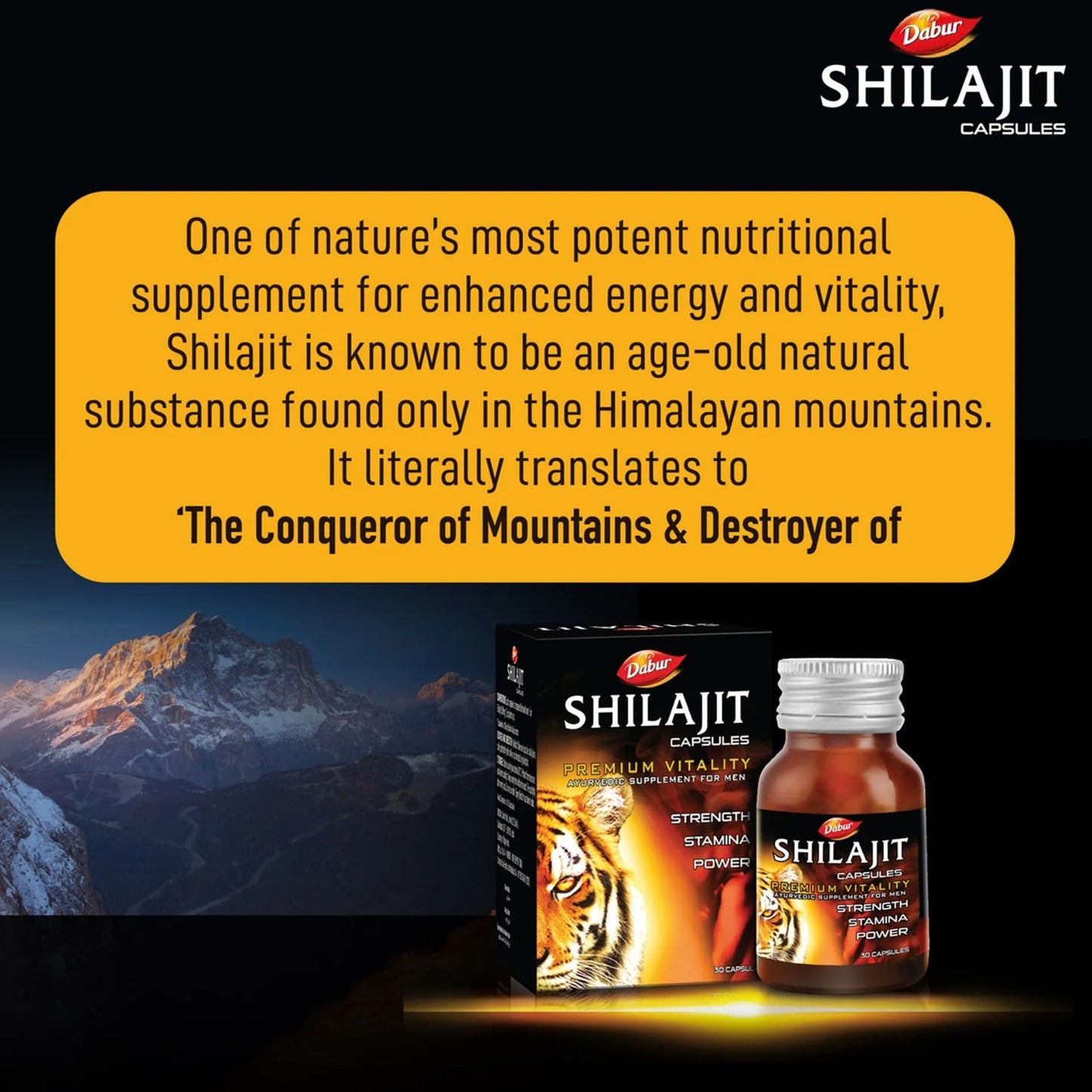 Dabur Shilajit Gold Capsule 20's (Free 2 Capsules)