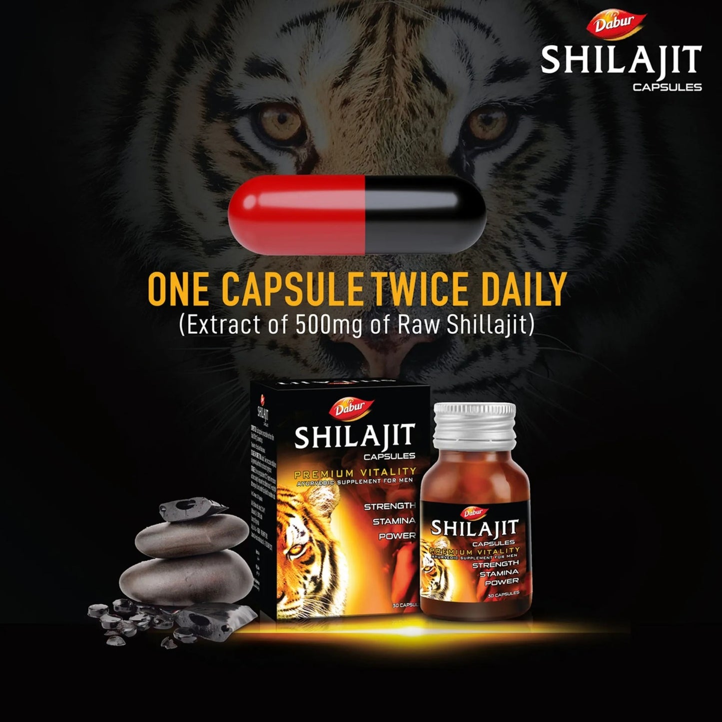 Dabur Shilajit Gold Capsule 20's (Free 2 Capsules)