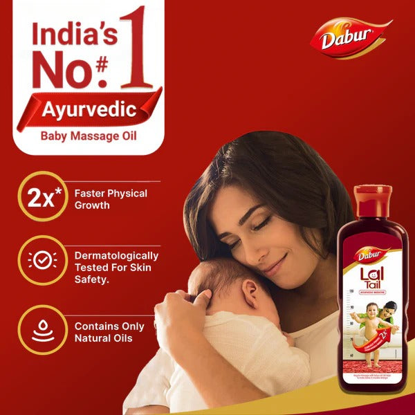 Dabur Lal Tail - Ayurvedic Baby Oil 2x Faster Physical Growth - 200ml