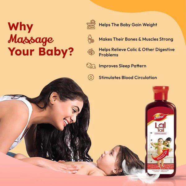 Dabur Lal Tail - Ayurvedic Baby Oil 2x Faster Physical Growth - 200ml