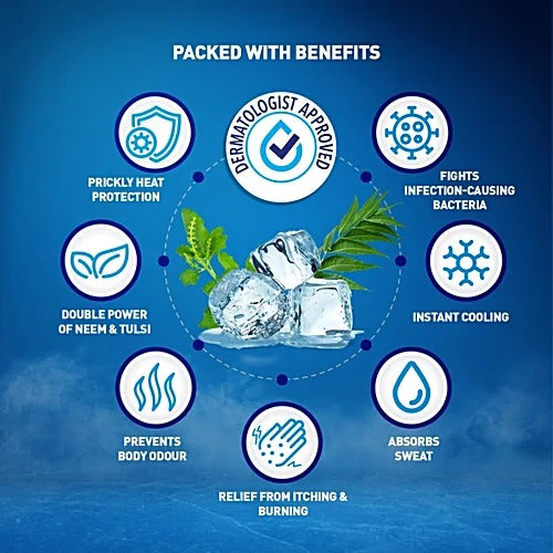 Dermi Cool Prickly Heat Powder Menthol Regular, 150 g (Dermicool 60g free)