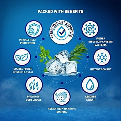 Dermi Cool Prickly Heat Powder Menthol Regular, 150 g (Dermicool 60g free)