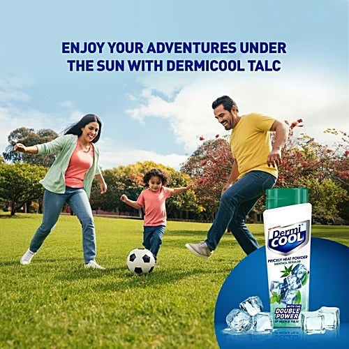 Dermi Cool Prickly Heat Powder Menthol Regular, 150 g (Dermicool 60g free)