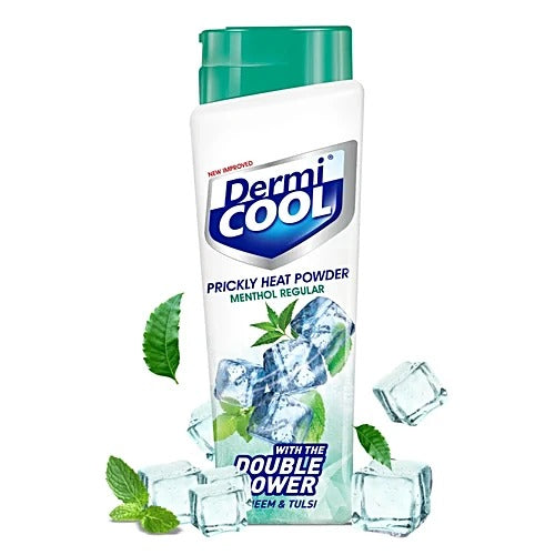 Dermi Cool Prickly Heat Powder Menthol Regular, 150 g (Dermicool 60g free)