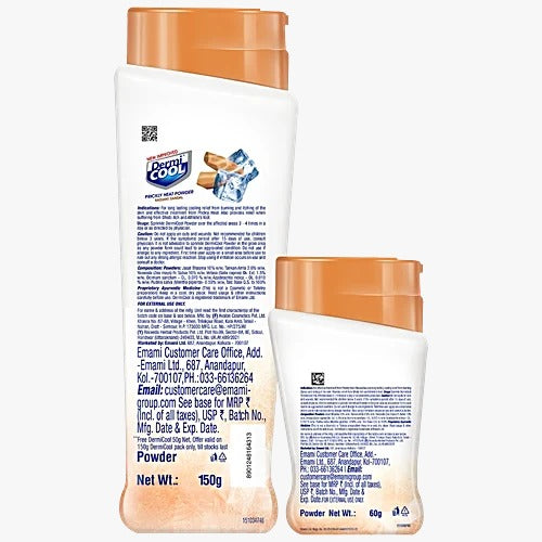 Dermi Cool Prickly Heat Powder Radiant Sandal, 150 g (Dermicool 60g free)
