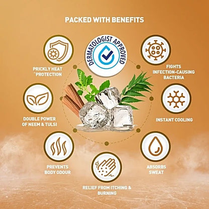 Dermi Cool Prickly Heat Powder Radiant Sandal, 150 g (Dermicool 60g free)