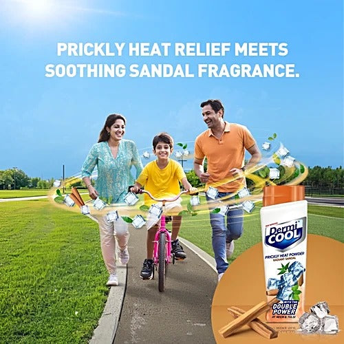 Dermi Cool Prickly Heat Powder Radiant Sandal, 150 g (Dermicool 60g free)