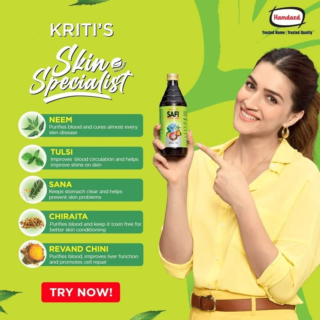 Hamdard Safi Blood Purifier Syrup for Healthy & Glowing Skin 500ml