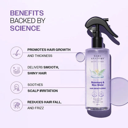 Bare Anatomy Rosemary & Rice Water Hair Growth Spray - 200 ml