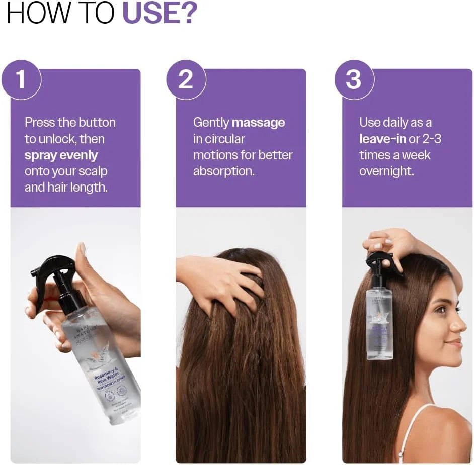 Bare Anatomy Rosemary & Rice Water Hair Growth Spray - 200 ml