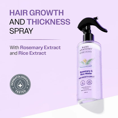 Bare Anatomy Rosemary & Rice Water Hair Growth Spray - 200 ml